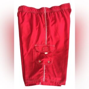 Men’s OT Revolution Swim Board Shorts Red Size Large